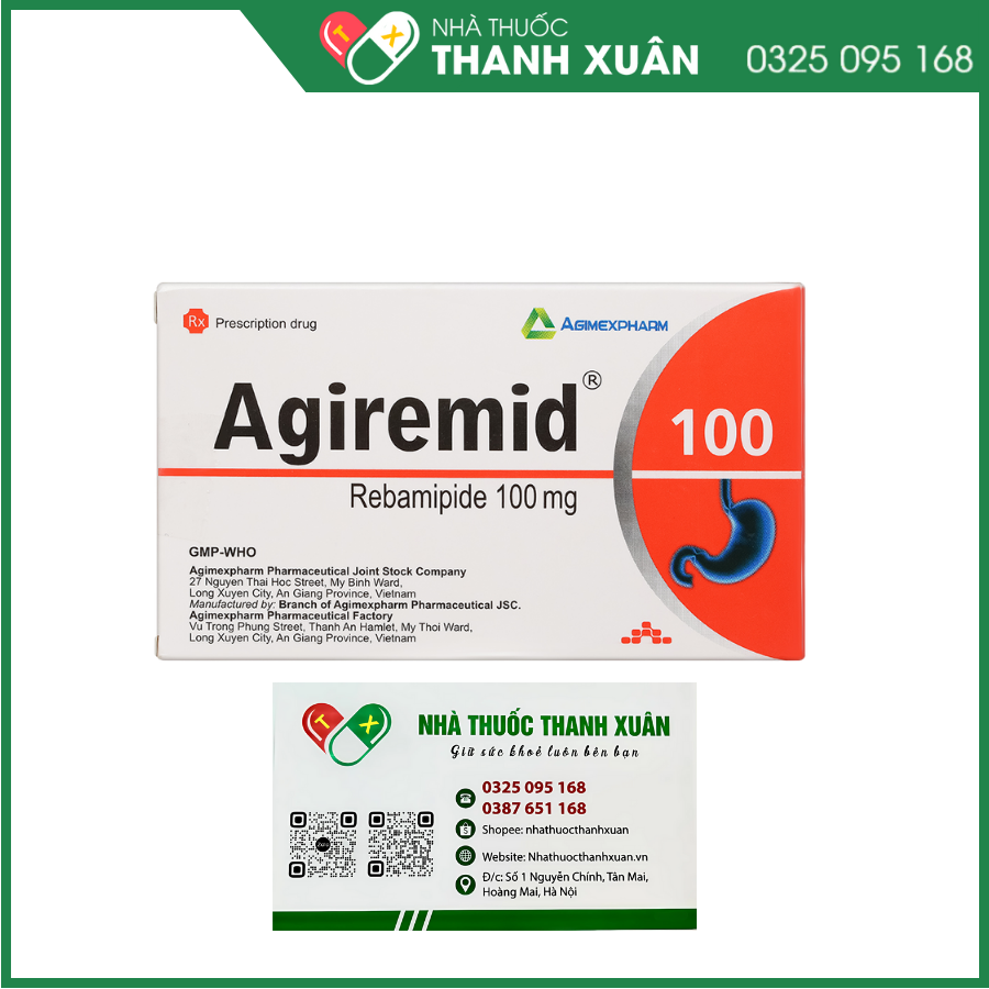 Agiremid 100 trị tổn thương niêm mạc dạ dày cấp và mãn tính